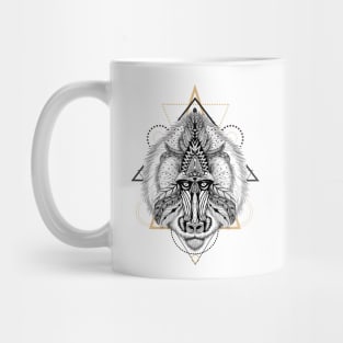 Baboon in aztec style Mug